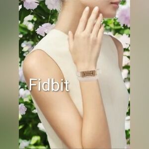 Tory Burch Silver Tone Fitbit Double Wrap Bracelet In Brown Leather